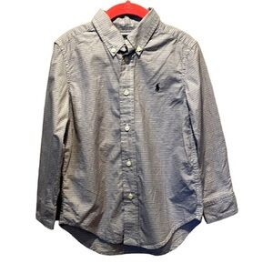 Ralph Lauren Boy’s Blue and Purple Plaid Shirt Size 4/4T 100% Cotton